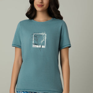 Scoop Neck Sleep Tee - Bloom Print