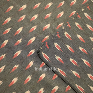 Light Grey Pochampally Ikat Cotton Fabric