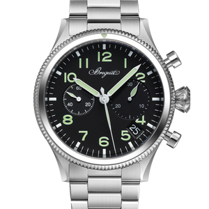 Breguet Swiss watch Brand Type XX Black Dial Silver Watch for Men