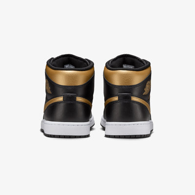 JORDAN | AIR JORDAN 1 MID { BLACK/METALLIC GOLD-WHITE