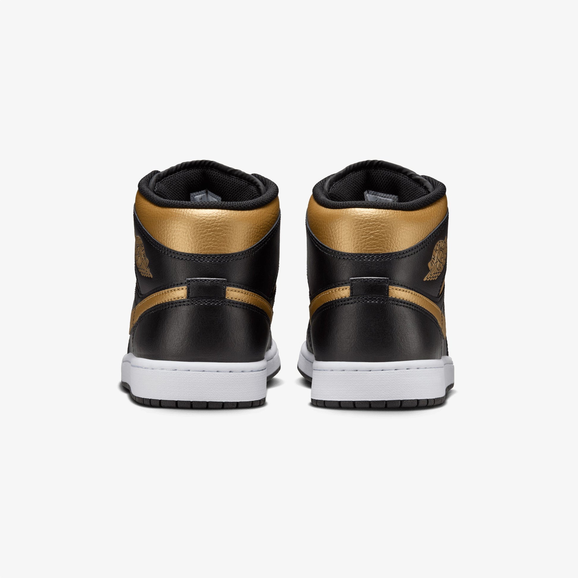 JORDAN | AIR JORDAN 1 MID { BLACK/METALLIC GOLD-WHITE