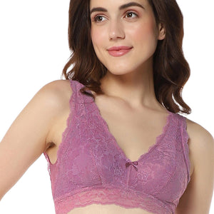 Chic Lace Non-Padded Non-Wired Bralette - Grape Nectar