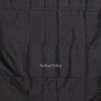 Blue Black Pasapali Contemporary Designer Silk Saree