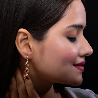 Black Diamond Drop Earrings For Women