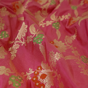 Pink Meenakari Banarasi Katan Silk Saree
