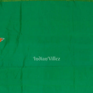 Blue Green Ramayan Theme Hand-Painted Pattachitra Saree