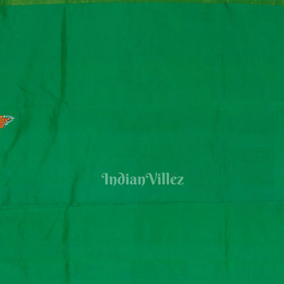 Blue Green Ramayan Theme Hand-Painted Pattachitra Saree