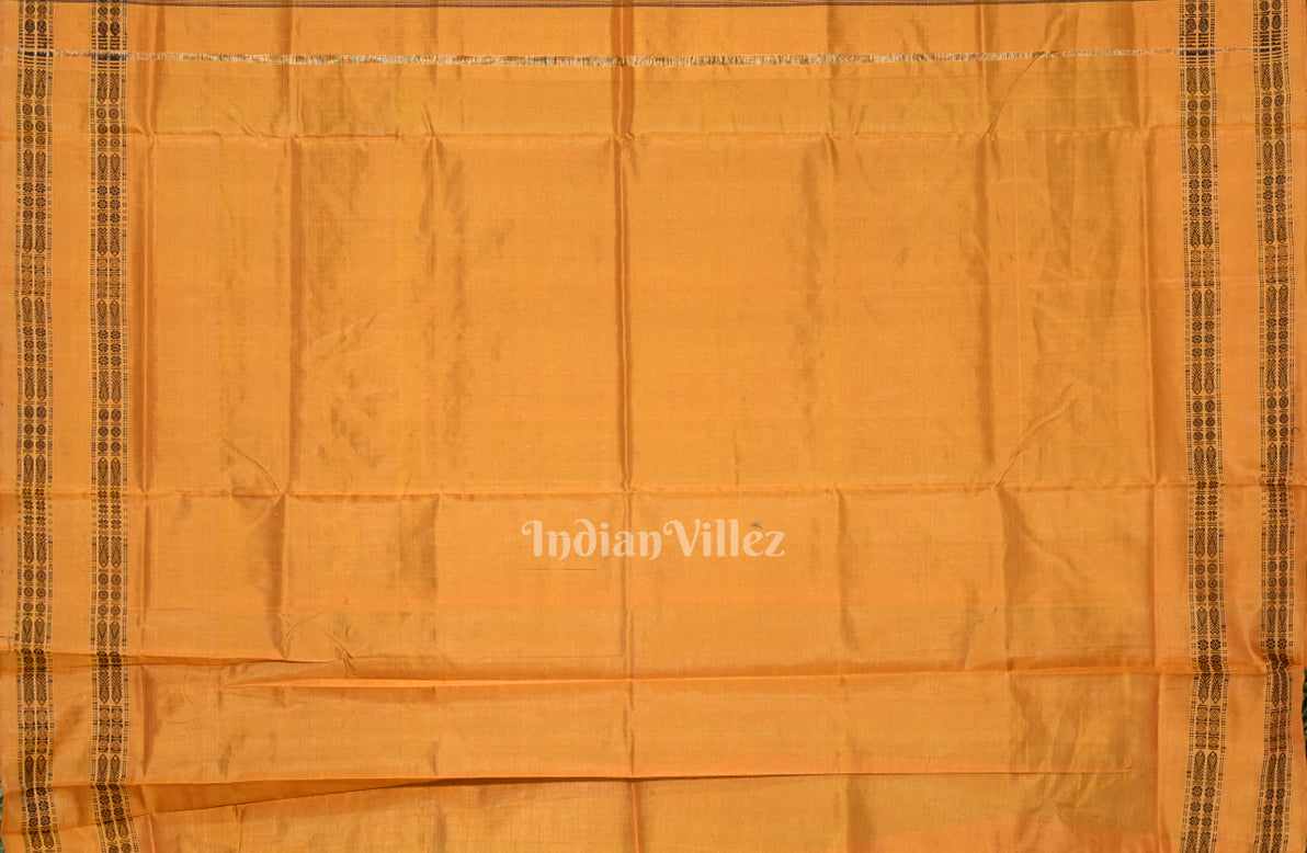 Green Yellow Hazar Buti Bomkai Tussar Silk Saree with Sarabandha Anchal