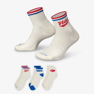 NIKE | EVERYDAY PLUS ANKLE SOCKS (3 PARIS) { MULTI-COLOR