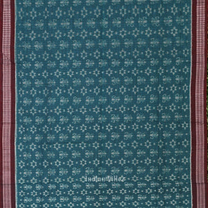 Green Coffee Tribal Theme Odisha Sambalpuri Pure Cotton Saree