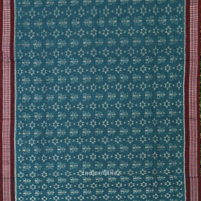 Green Coffee Tribal Theme Odisha Sambalpuri Pure Cotton Saree