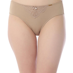 Lace Elegance Bikini Panty - Stucco