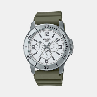 Enticer Men Quartz White Dial Chronograph Resin Watch A2144