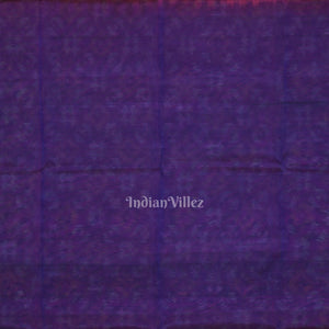 Rani Pink with Blue Pochampally Ikat Sico (Silk & Cotton) Saree with Zari Border
