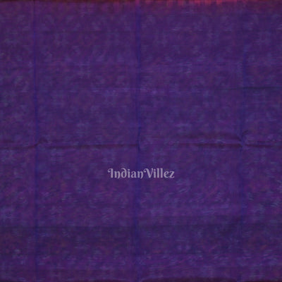 Rani Pink with Blue Pochampally Ikat Sico (Silk & Cotton) Saree with Zari Border
