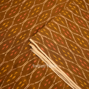 Mustard Yellow Pochampally Ikat Cotton Fabric