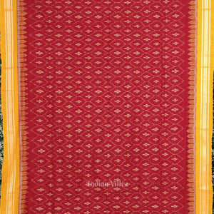 Red Yellow Pasapali Maniabandha Cotton Saree