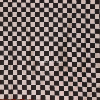 Orange Black Pasapali Sambalpuri Ikat Silk Saree