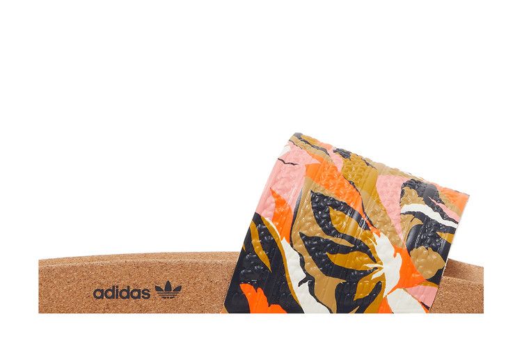 adidas Adilette Cork Slides Legend Ink Orange