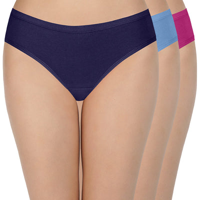 100% Cotton Bikini Panty Pack (Pack of 3) - D003 - Solid