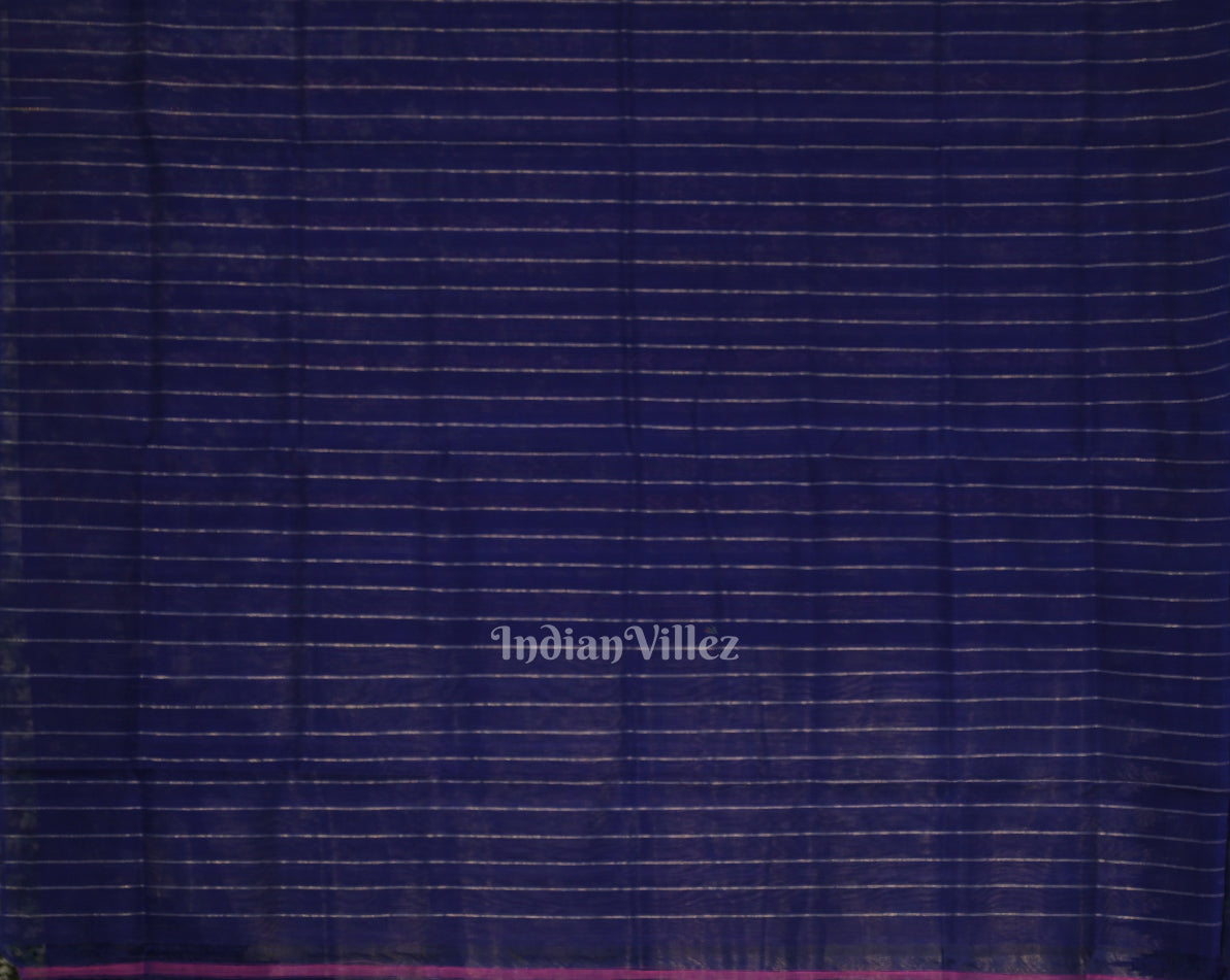 Grey Blue Phoda Kumbha Sambalpuri Cotton Tissue Saree