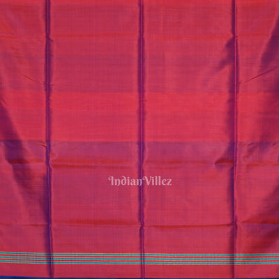 Sky Blue Magenta Pink Pure Bishnupuri Silk Saree