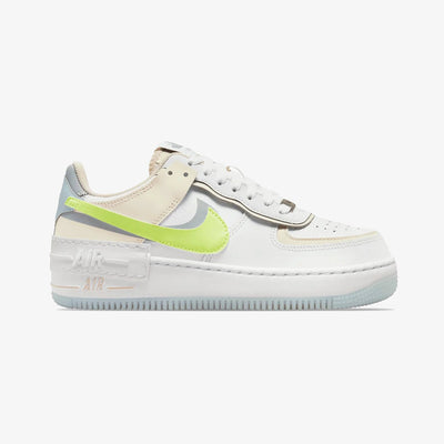 NIKE | AIR FORCE 1 SHADOW { WHITE/LT LEMON TWIST-WOLF GREY