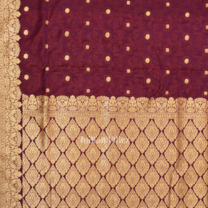 Wine Purple Soft Pure Mashru Satin Silk Banarasi Saree