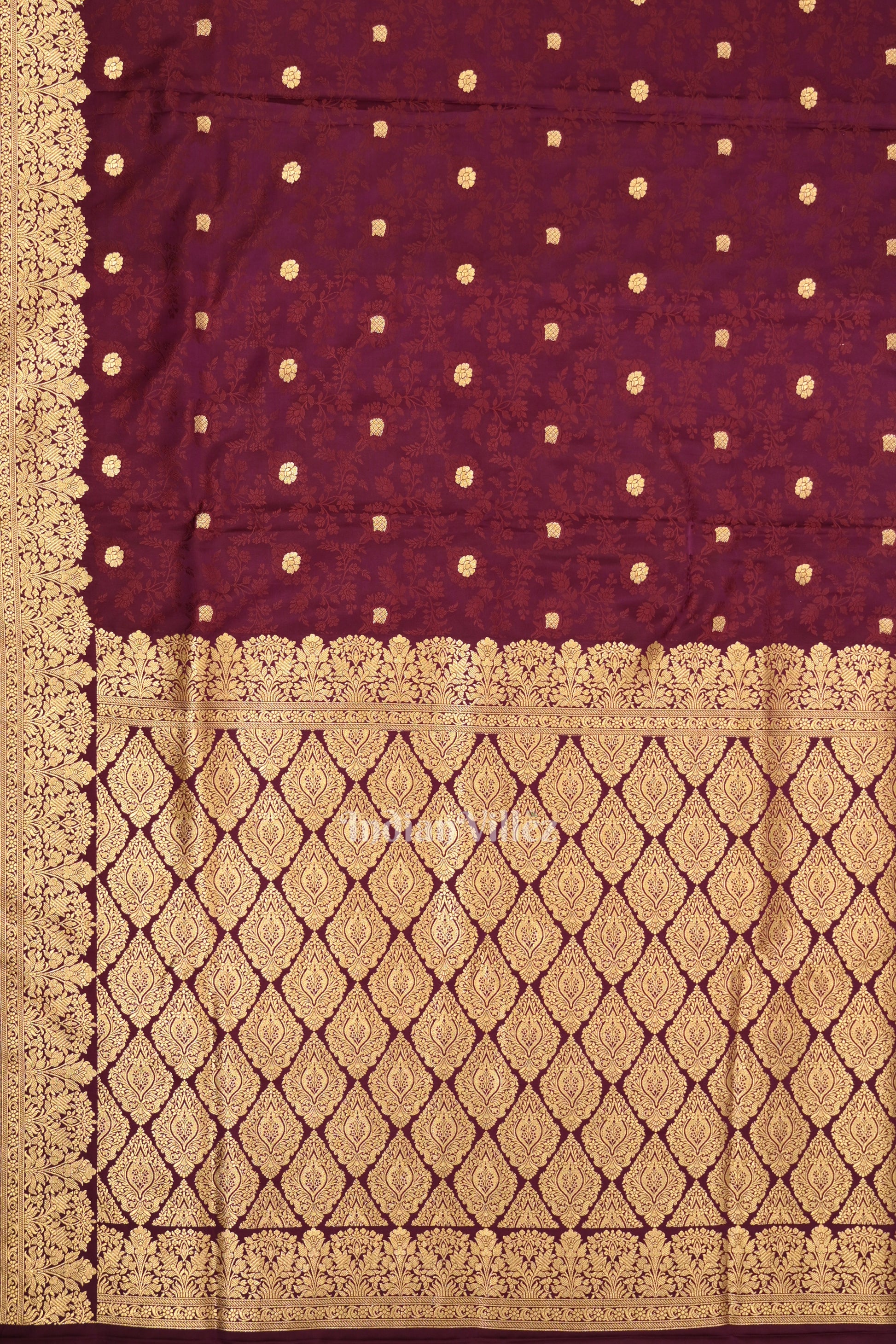 Wine Purple Soft Pure Mashru Satin Silk Banarasi Saree