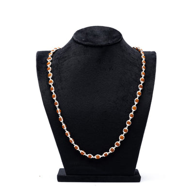 Rudraksha Capping Silver Mala