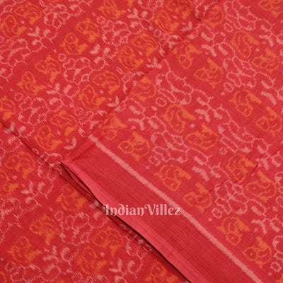 Pink Tribal Theme Sambalpuri Ikat Cotton Fabric