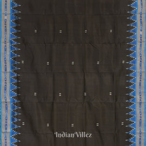 Black Cupper Sulphate Butta Odisha Ikat Khandua Silk Saree