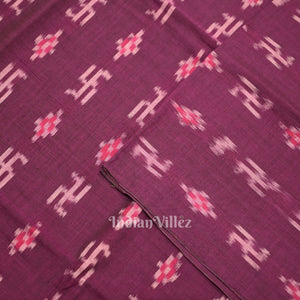 Purple Pasapali Swastik Sambalpuri Ikat Cotton Fabric
