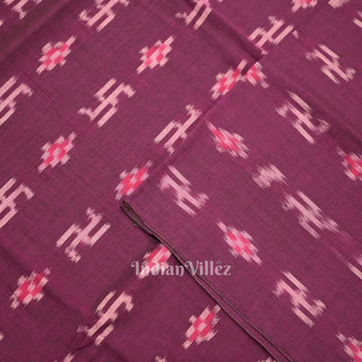 Purple Pasapali Swastik Sambalpuri Ikat Cotton Fabric