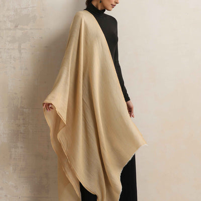 trueBrowns Beige Weave Woollen Stole