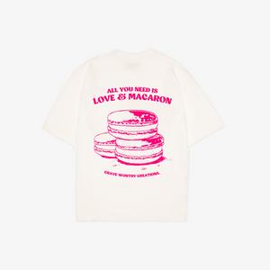 SUPERKICKS | LOVE & MACARON TEE { OFF WHITE