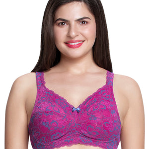Fiesta Support Non Padded Non-Wired Lace Bra - Flamenco