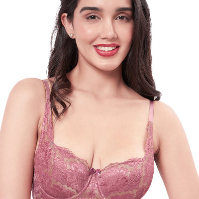 Eternal Bliss Padded Wired Balconette Bra - Messa Rose