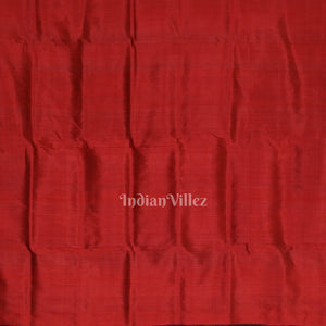 Black Red Rose Flower Theme Khandua Silk Saree