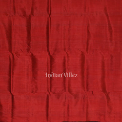 Black Red Rose Flower Theme Khandua Silk Saree