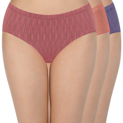 100% Cotton Hipster Panty Pack (Pack of 3) - D017 - Multi