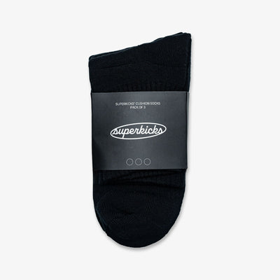 Superkicks | CREW SOCKS  { BLACK/BLACK/BLACK