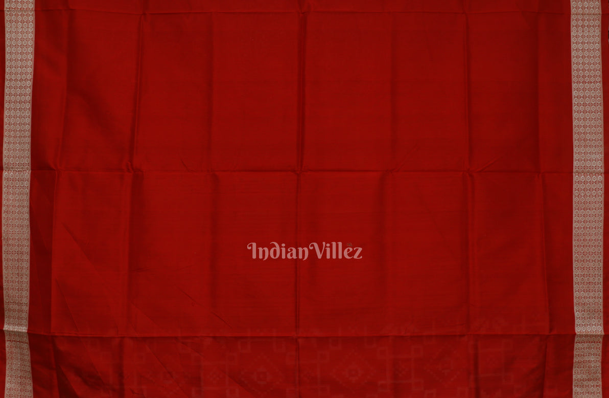 Black Red Odisha Ikat Pure Sambalpuri Silk Saree