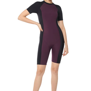 Leg Suit With Sleeves - Chockeberry With Nero