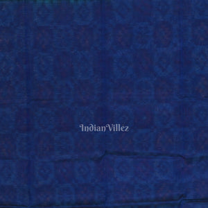 Aqua Blue  Pochampally Ikat Sico (Silk & Cotton) Saree with Zari Border