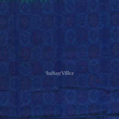 Aqua Blue  Pochampally Ikat Sico (Silk & Cotton) Saree with Zari Border