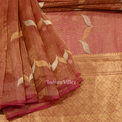 Rani Pink Kora Organza Banarasi Saree with Sona Rupa Work