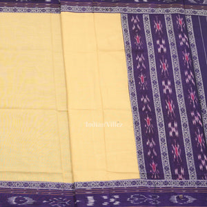 Purple with Cream Pasapali Sambalpuri Cotton Dress set with Dupatta