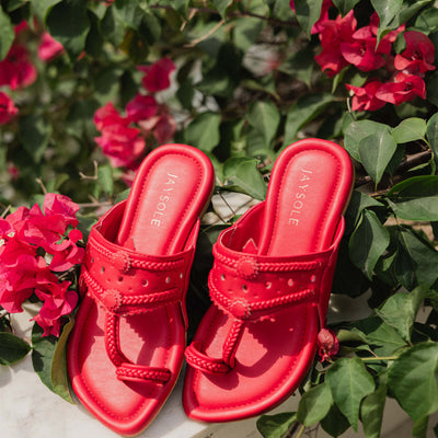 Indian Red Solid Kolha Flats