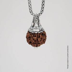 Adiyogi Pendant (4 Mukhi Nepali Rudraksha) With Chain